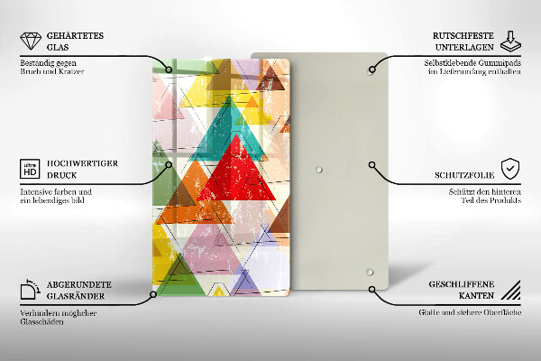 Deska kuchenna szklana Malowane trójkąty