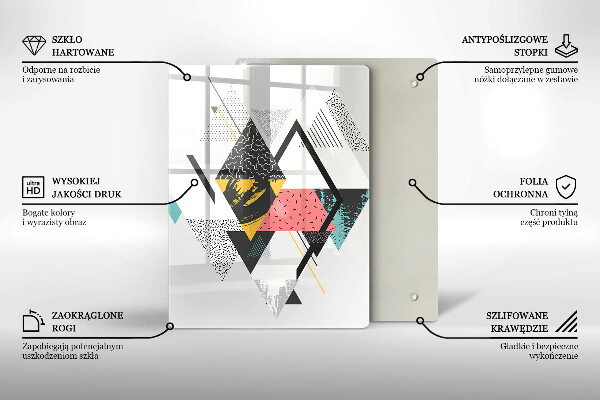 Deska kuchenna szklana Malowane trójkąty