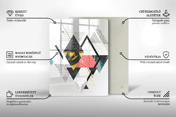 Deska kuchenna szklana Malowane trójkąty