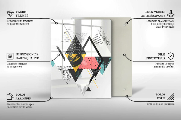 Deska kuchenna szklana Malowane trójkąty