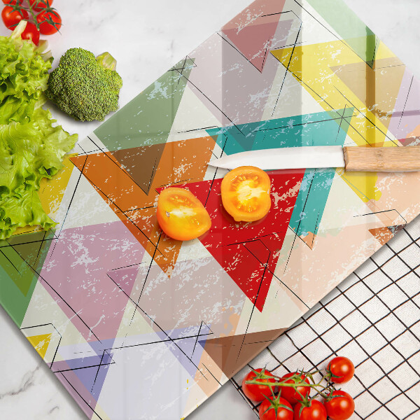 Deska kuchenna szklana Malowane trójkąty