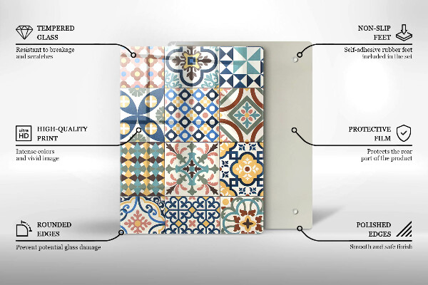 Deska kuchenna szklana Delikatny biały marmur