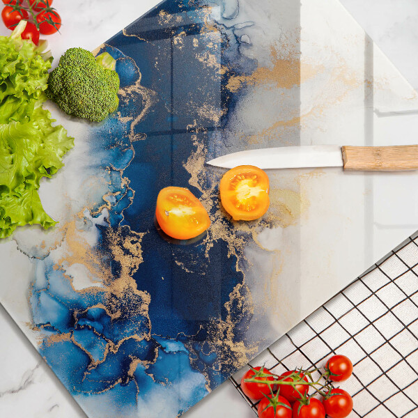 Deska kuchenna szklana Abstrakcja z błękitem