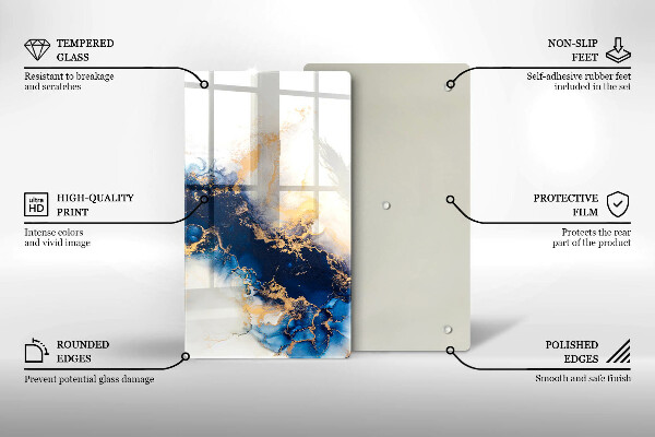 Deska kuchenna szklana Abstrakcja z błękitem