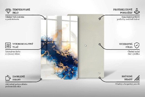 Deska kuchenna szklana Abstrakcja z błękitem