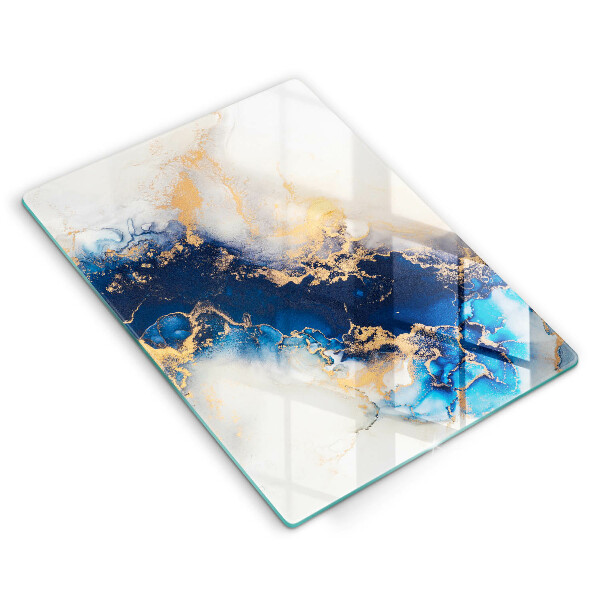 Deska kuchenna szklana Abstrakcja z błękitem