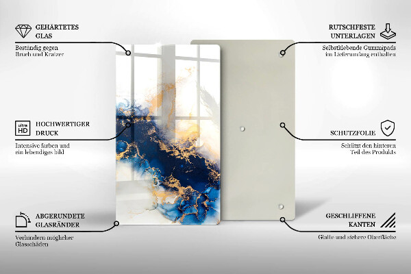 Deska kuchenna szklana Abstrakcja z błękitem