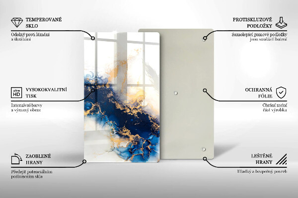 Deska kuchenna szklana Abstrakcja z błękitem