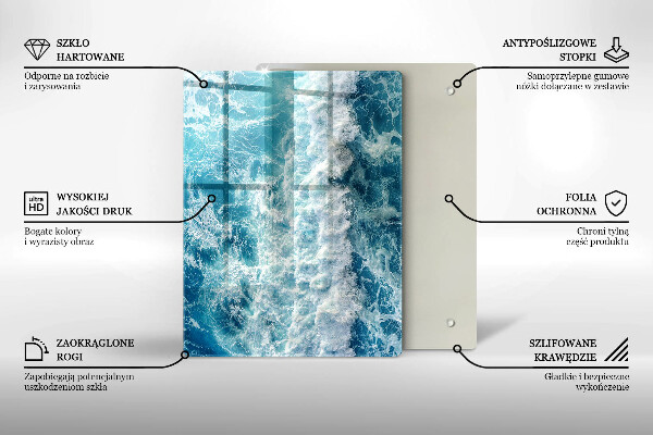 Deska kuchenna szklana Abstrakcja z błękitem