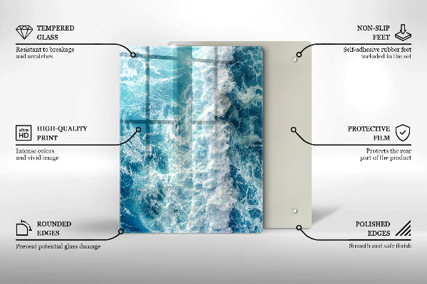 Deska kuchenna szklana Abstrakcja z błękitem