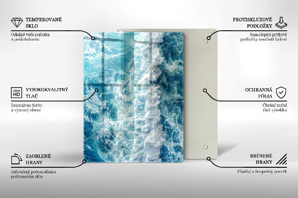 Deska kuchenna szklana Abstrakcja z błękitem