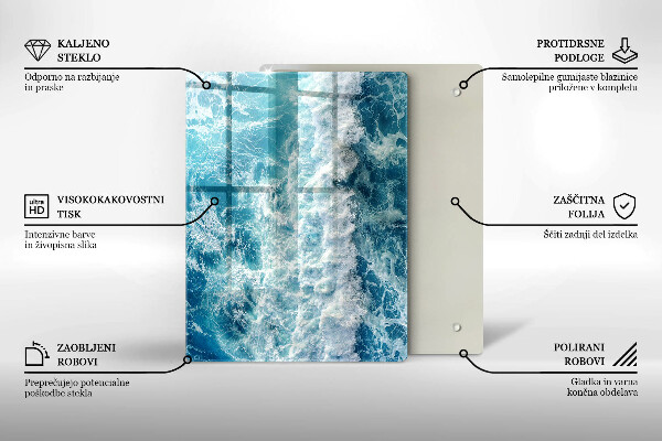 Deska kuchenna szklana Abstrakcja z błękitem