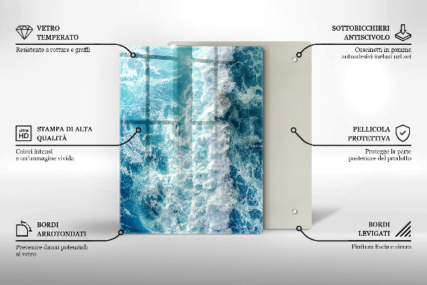 Deska kuchenna szklana Abstrakcja z błękitem