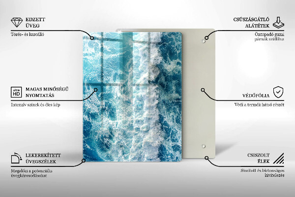 Deska kuchenna szklana Abstrakcja z błękitem