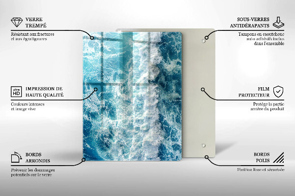 Deska kuchenna szklana Abstrakcja z błękitem