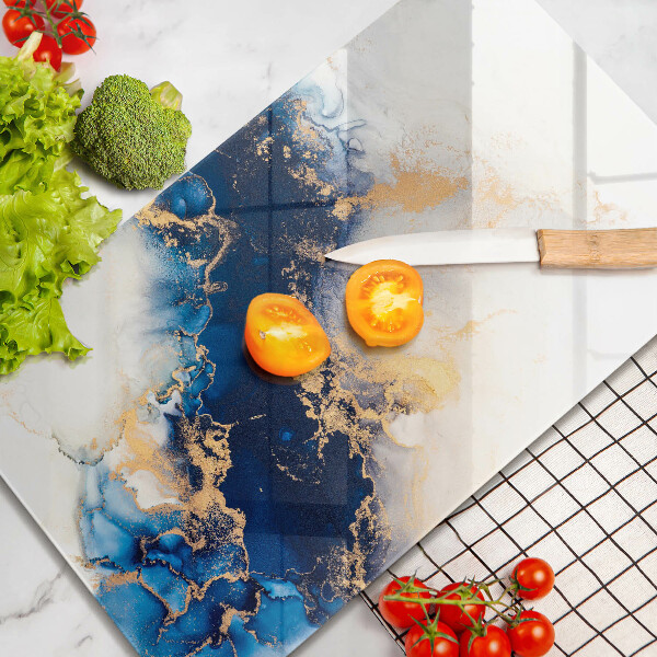 Deska kuchenna szklana Abstrakcja z błękitem