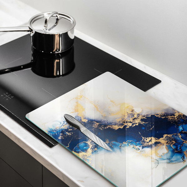 Deska kuchenna szklana Abstrakcja z błękitem