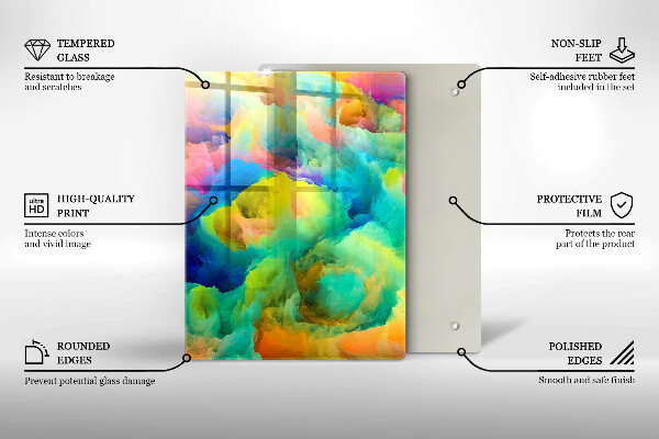 Deska kuchenna szklana Ozdobne liście ze złotem