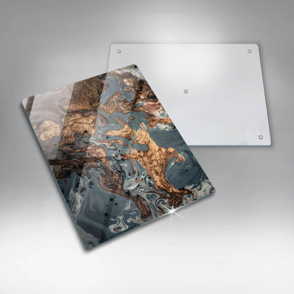 Deska kuchenna szklana Ozdobna skała ze złotem