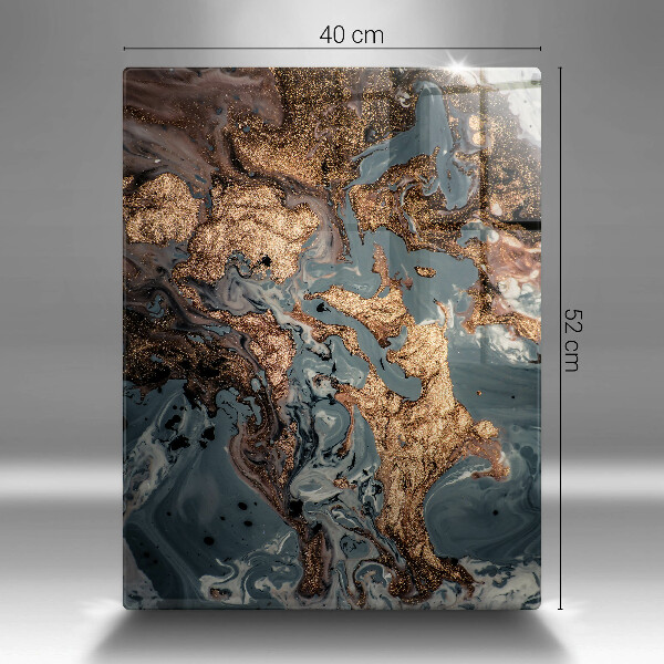 Deska kuchenna szklana Ozdobna skała ze złotem