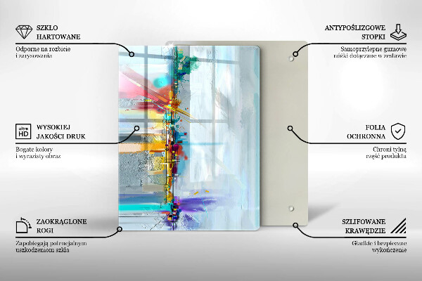 Deska kuchenna szklana Ozdobna skała ze złotem