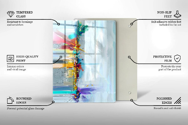 Deska kuchenna szklana Ozdobna skała ze złotem