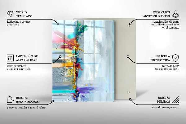 Deska kuchenna szklana Ozdobna skała ze złotem