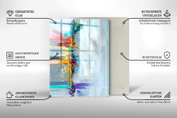 Deska kuchenna szklana Ozdobna skała ze złotem