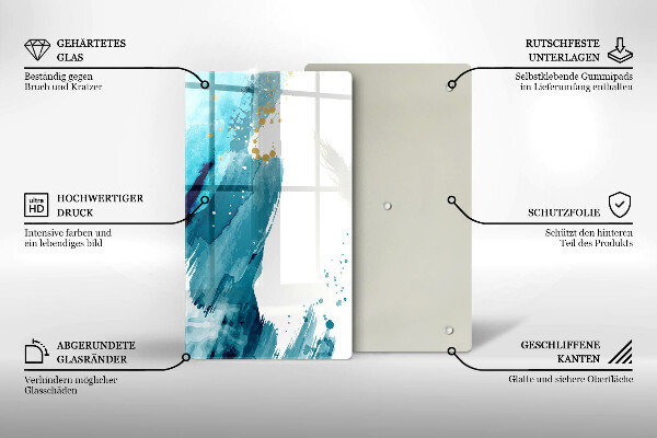 Deska kuchenna szklana Niebieskie plamy