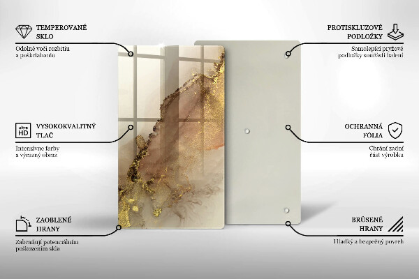 Deska kuchenna szklana Abstrakcja złoto