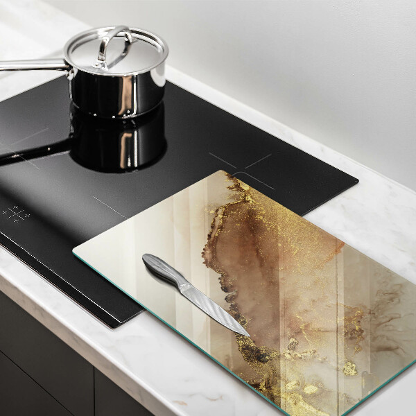 Deska kuchenna szklana Abstrakcja złoto