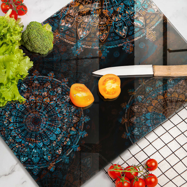 Deska kuchenna szklana Boho vintage koła