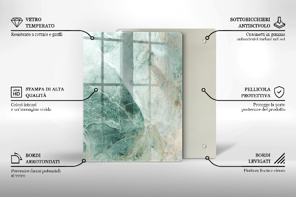 Deska kuchenna szklana Boho vintage koła