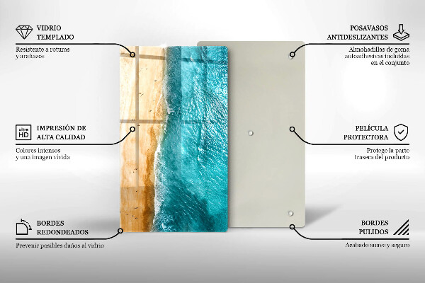 Deska kuchenna szklana Brzeg plaży i morze