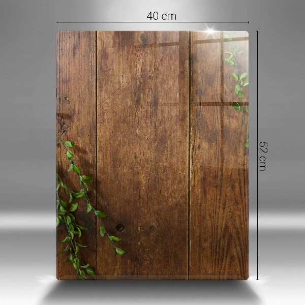 Deska kuchenna szklana Drewniane deski i liście