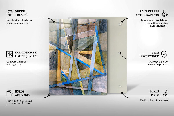 Deska kuchenna szklana Abstrakcja dym linie