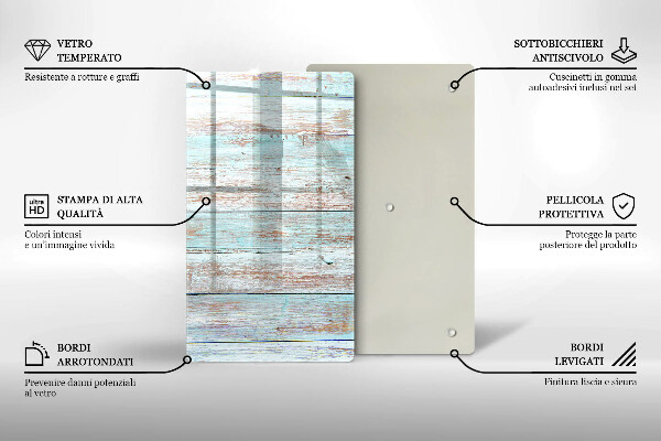 Deska kuchenna szklana Stare deski vintage