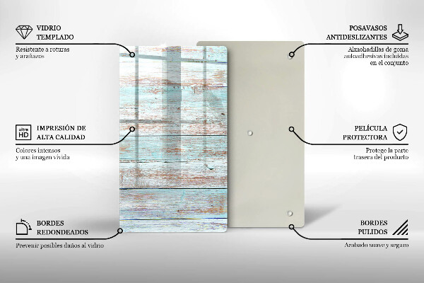 Deska kuchenna szklana Stare deski vintage