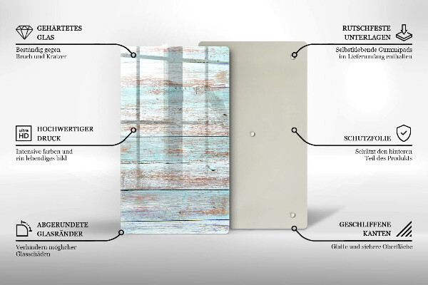 Deska kuchenna szklana Stare deski vintage