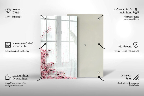 Deska kuchenna szklana Kwiaty na deskach