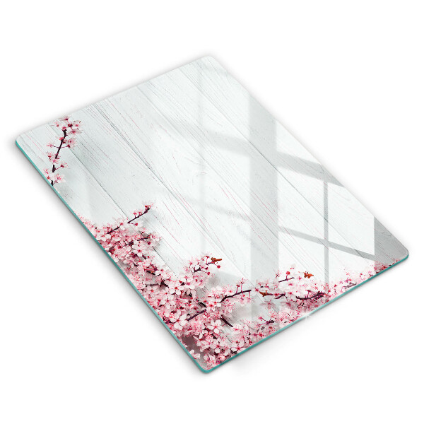 Deska kuchenna szklana Kwiaty na deskach