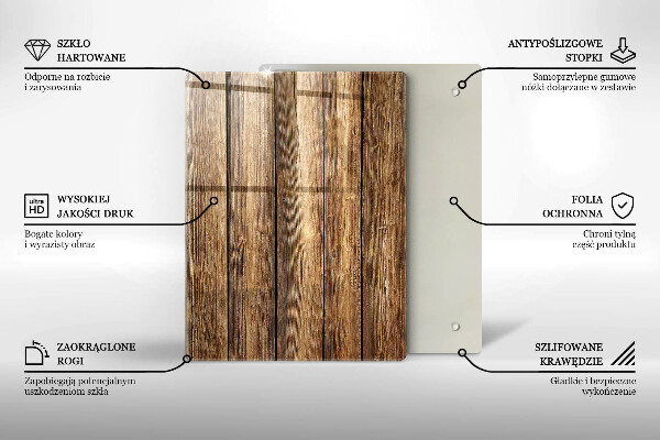 Deska kuchenna szklana Kwiaty na deskach