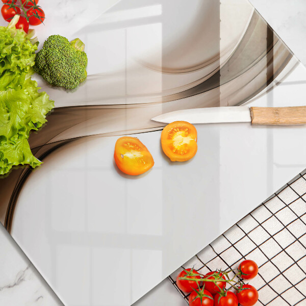 Deska kuchenna szklana Abstrakcja brązowe linie