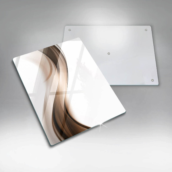 Deska kuchenna szklana Abstrakcja brązowe linie