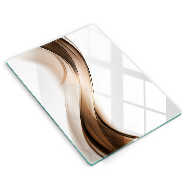 Deska kuchenna szklana Abstrakcja brązowe linie