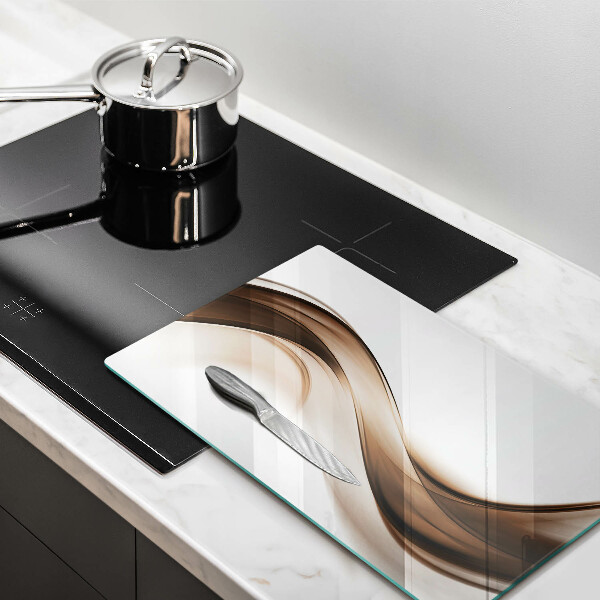 Deska kuchenna szklana Abstrakcja brązowe linie