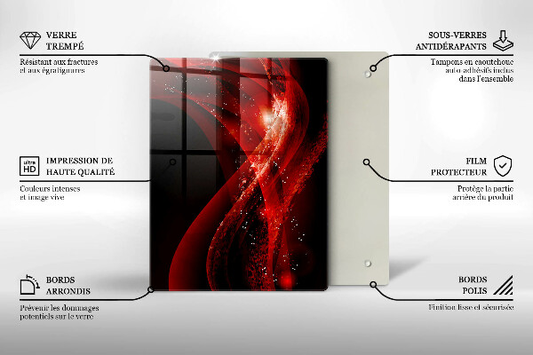 Deska kuchenna szklana Abstrakcja brązowe linie