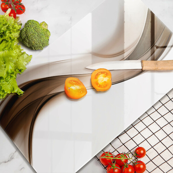 Deska kuchenna szklana Abstrakcja brązowe linie