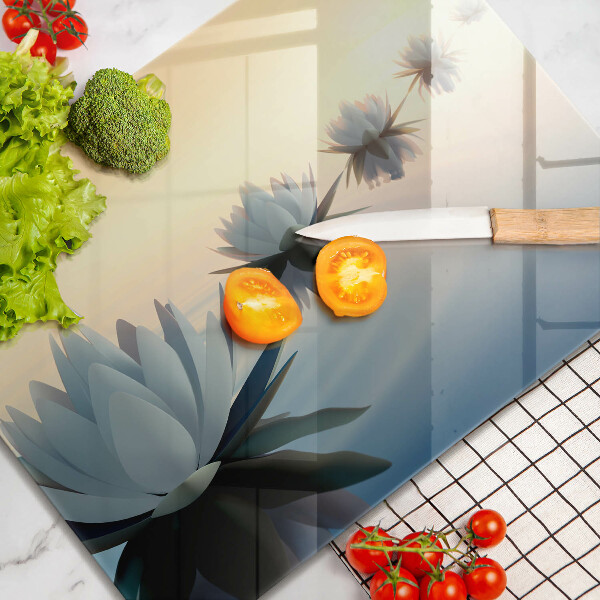 Szklana deska do krojenia Kwiaty lilie na wodzie