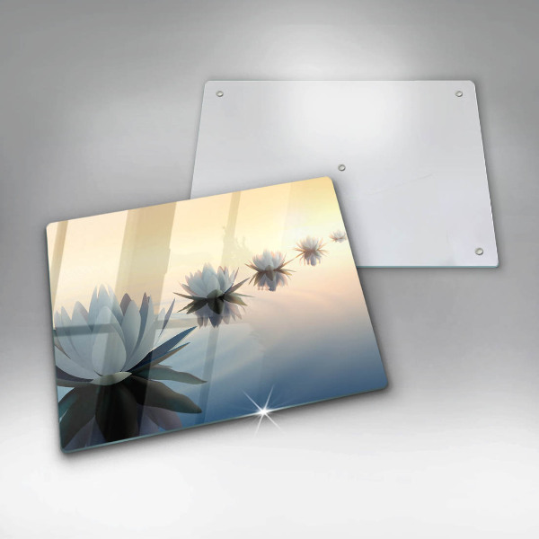 Szklana deska do krojenia Kwiaty lilie na wodzie